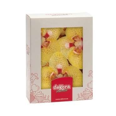 Edible Wafer Paper Orchids - Yellow Orchid Cake Decoration - Glutenfree Orchid Wafer Decorations