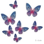 deKora Wafer Paper Butterflies Blue tones, 79 pcs