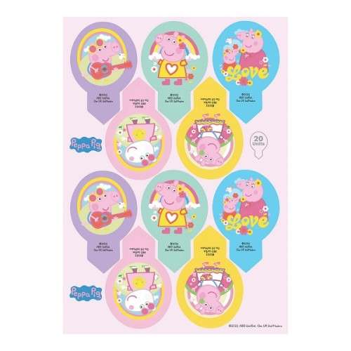 deKora 20 Cupcake Oblaten Stecker Peppa Pig