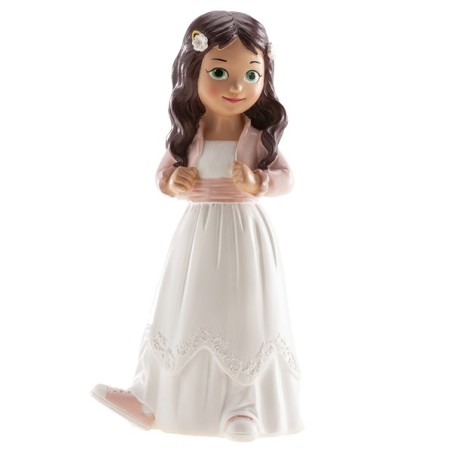 Girl Cake Figure Confirmation / Communion Cake Topper Girl in White Dress