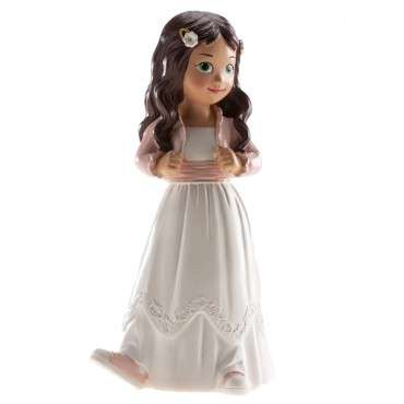 Girl Cake Figure Confirmation / Communion Cake Topper Girl in White Dress