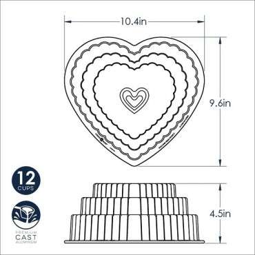 Heart shaped Baking Pan - Nordicware Bakeware Switzerland - Tiered Heart Bundt Pan