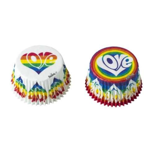 Decora Rainbow Love Cupcake Cases, 36 pcs