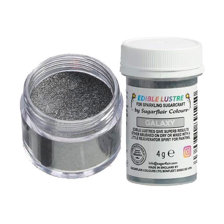 Edible Lustry Galaxy Silver Sugarflair Colours E7026