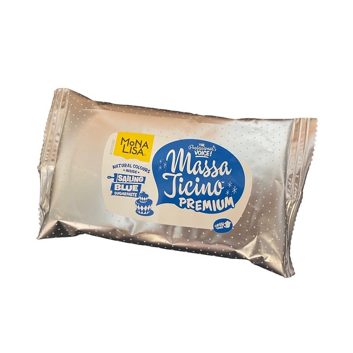 Blauer Fondant Massa Ticino - Mona Lisa Sailing Blue Rollfondant Koscher VEGAN Halal Backzubehör