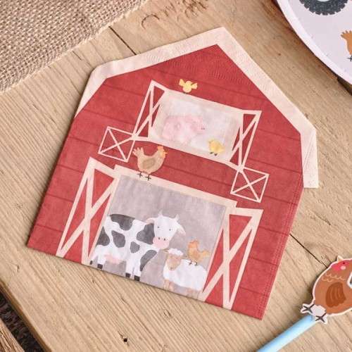 Ginger Ray Farmyard Napkins, 16 pcs