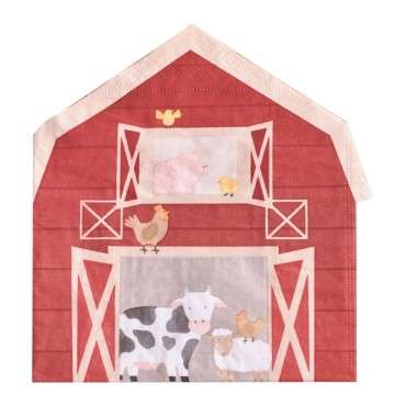 Ginger Ray Barn shaped Napkins Farm Friends Napkins Farmstead Partyware