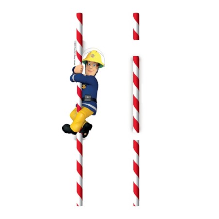 Firefighter Paper Straws - Fireman Sam Straws - Partydecoration Fireman Sam