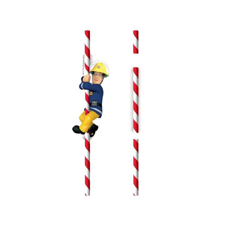 Firefighter Paper Straws - Fireman Sam Straws - Partydecoration Fireman Sam