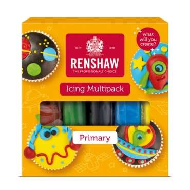 Sugarpaste Multipack Primary Colours - Kosher Sugarpaste Renshaw Primary Fondant Icing