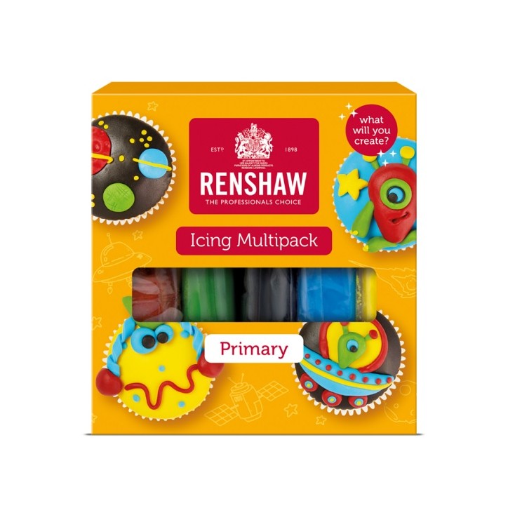 Sugarpaste Multipack Primary Colours - Kosher Sugarpaste Renshaw Primary Fondant Icing