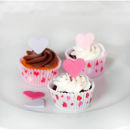 Muffinbackförmchen Herzen - Herzli Cupcake Papierbackförmchen - Romantische Cupcakeförmli