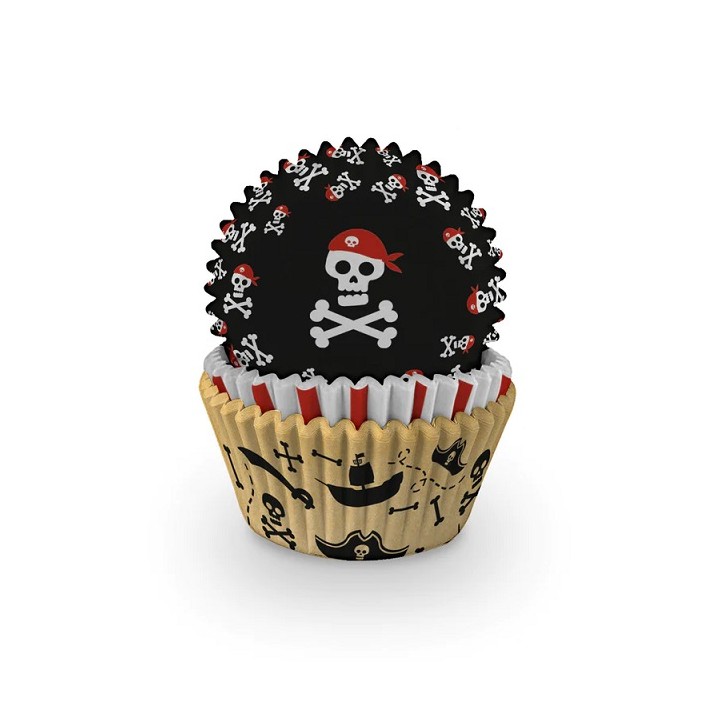 Pirate Muffin Liners - Pirate Birthday Party Cupcake Cases - Treasure Map Cupcake Liners