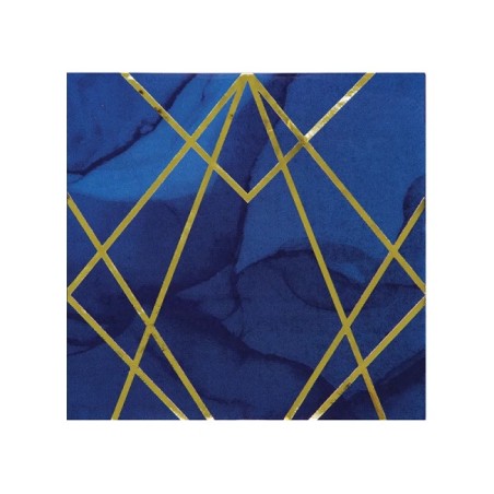 Elegant Lunch Napkins Geode Navy & Gold - PC343970 Navy Geode Papernapkins