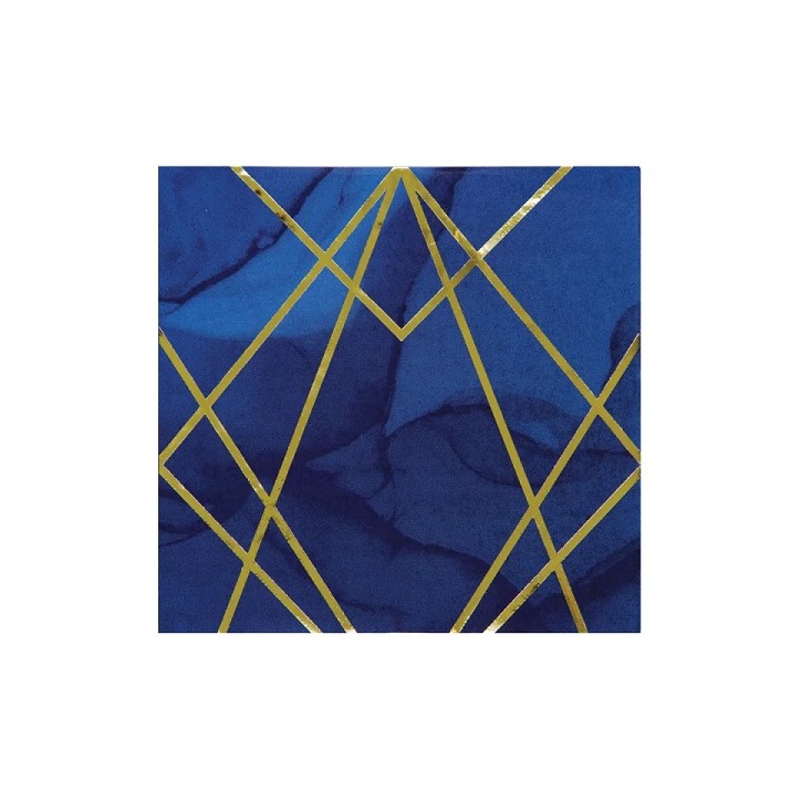 Elegant Lunch Napkins Geode Navy & Gold - PC343970 Navy Geode Papernapkins