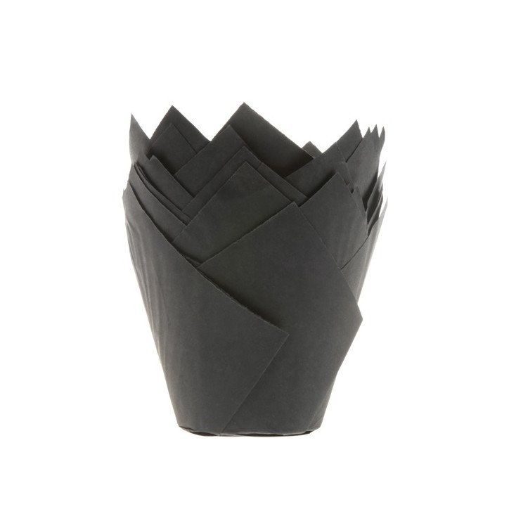 Black Cupcake Tulip Wraps - Muffin Tulip Cups Black 200 pcs