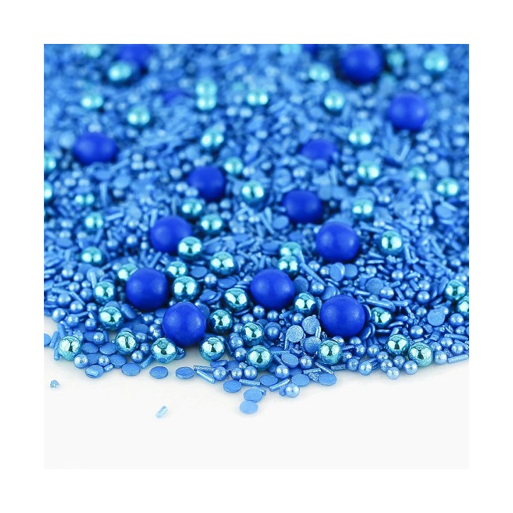 Blue Sugar Sprinkles - Blue Chocolate Pearls - Blue Superstreusel Mix