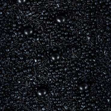 Black Sprinkles - Black Medley Sugardecoration - Black Cake Decoration - Black Sugar Sprinkle