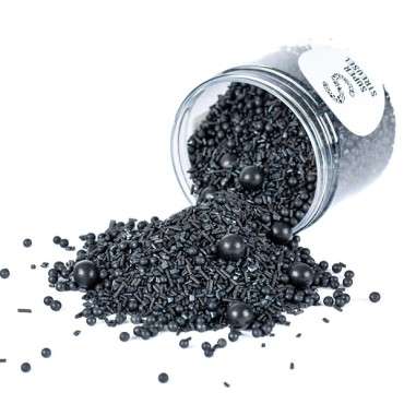 Black Sprinkles - Black Medley Sugardecoration - Black Cake Decoration - Black Sugar Sprinkle