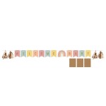 Anniversary House Boho Rainbow Wimpelkette Hello Baby / Happy Birthday 2.4 Meter