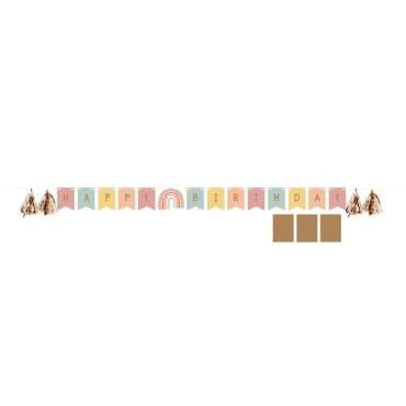 Boho Rainbow Hello Baby Banner - Happy Birthday Garland Boho Rainbow