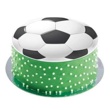 Ball Tortenaufleger - Fussball Tortendekoration - Kuchenaufleger Fussball 20cm - Glutenfreie Kuchendekoration Fussball