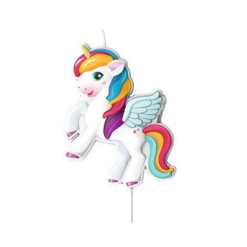 deKora Unicorn Birthday Candle, 7.5x6cm