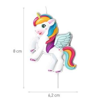 Unicorn Cake Candle - Dekora Fully Unicorn Candle - Unicorn Partycandle