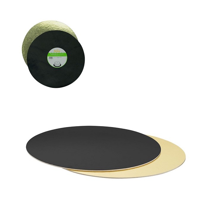 Decora 32cm Round Cake Board Gold/Black 50 pcs