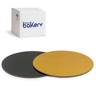 Decora 32cm Round Cake Board Gold/Black 50 pcs