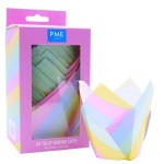 PME Tulip Baking Cups RAINBOW STRIPES, 24 pcs