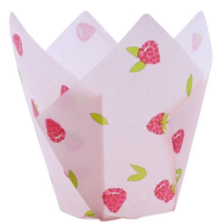 Tulip Cupcake Liners Raspberry - Tulip Baking Cups Rapsberries MC503