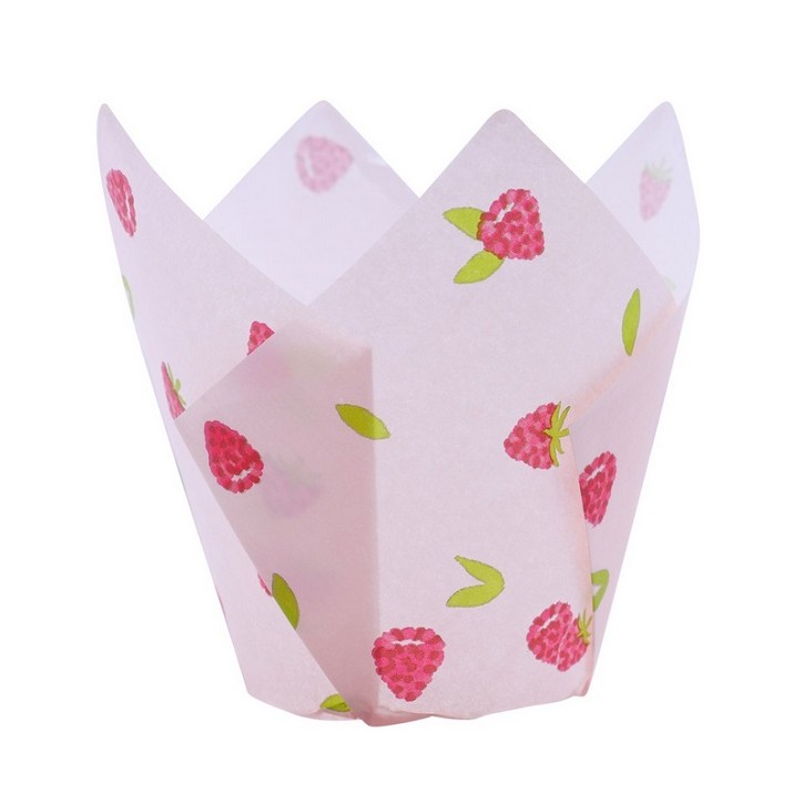 Tulip Cupcake Liners Raspberry - Tulip Baking Cups Rapsberries MC503