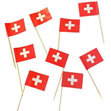 Swiss Flag Toothpick Topper, 25 pcs