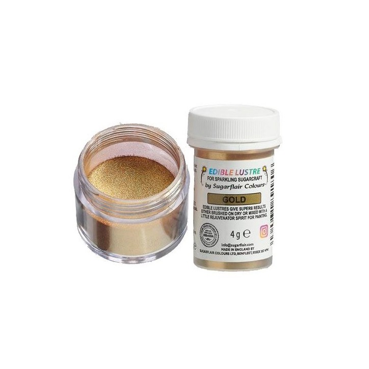 Sugarflair Edible Lustre Gold 4g - Edible Lustre Gold Kosher