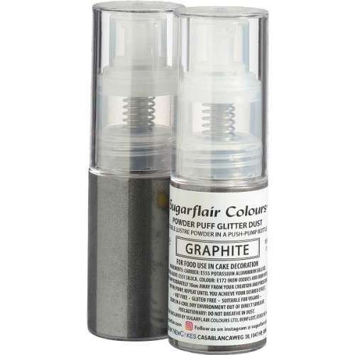 Sugarflair Graphite Powder Puff Glitter Dust Spray, 10g