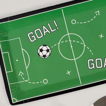 Football Pitch Paper Plates - Soccer Party Plates - Football Field Plates