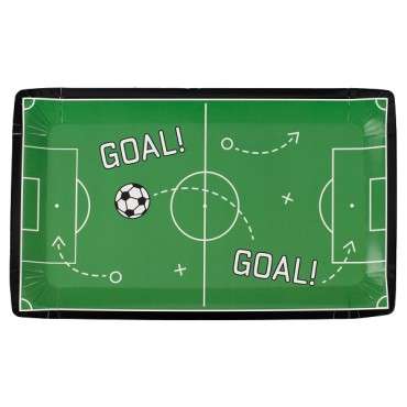 Fussballparty Teller - Fussball Goal Pappteller - Fussballparty Platten - Teller Fussballfeld