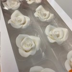 Decora 8 Sugar Roses White, 3.5cm