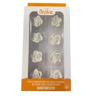 Edible Sugar Roses White - 20mm Roses Cake Decoration - Sugar Decoration Small white Roses