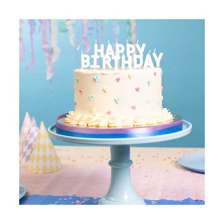 Font Candles Happy Birthday - Happy Birthday Party Candles White