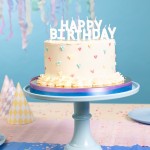 PartyDeco White Happy Birthday Candles