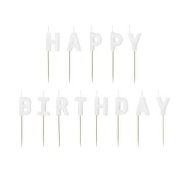 Font Candles Happy Birthday - Happy Birthday Party Candles White