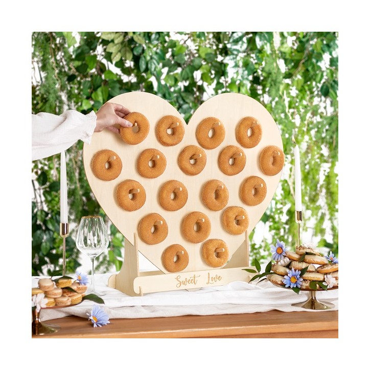 Wedding Donut Stand Heart Donutwall - Wooden Donut Wall Heart