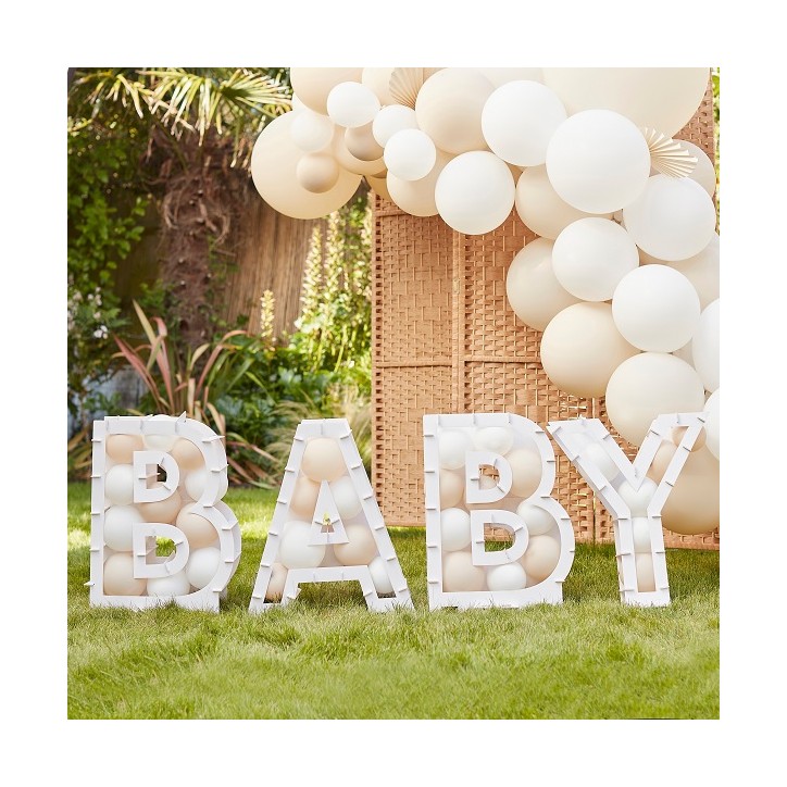 Baby-Ballonständer - BABY Kartonbuchstaben zum Befüllen mit Luftballons