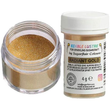 E153T - Sugarflair Edible Lustre Radiant Gold, 4g - 5060931891851