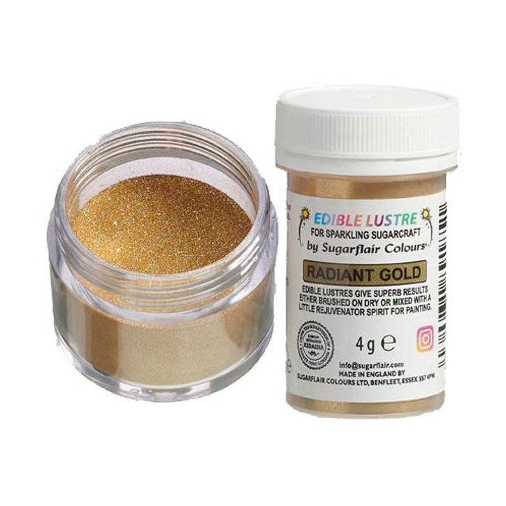 E153T - Sugarflair Edible Lustre Radiant Gold, 4g - 5060931891851