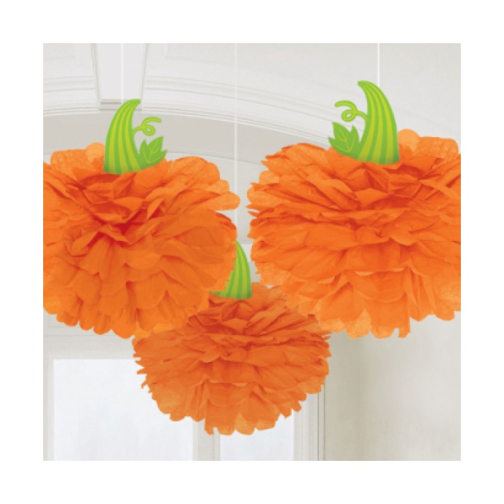 Pumpkin Pom Poms orange