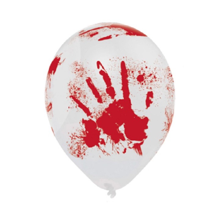 Amscan Halloween bloody hand balloons, 6 pcs