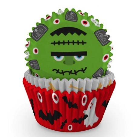 Halloween Character Cupcake Liners Vampire Mummy & Frankenstein - Halloween Cupcake Liners